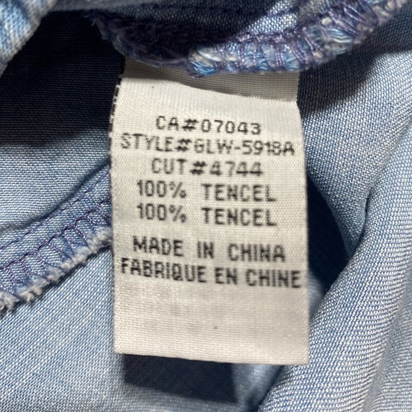 Velvet Heart Light Blue High Low Dress with Red Floral Embroidery - Picture 10 of 10